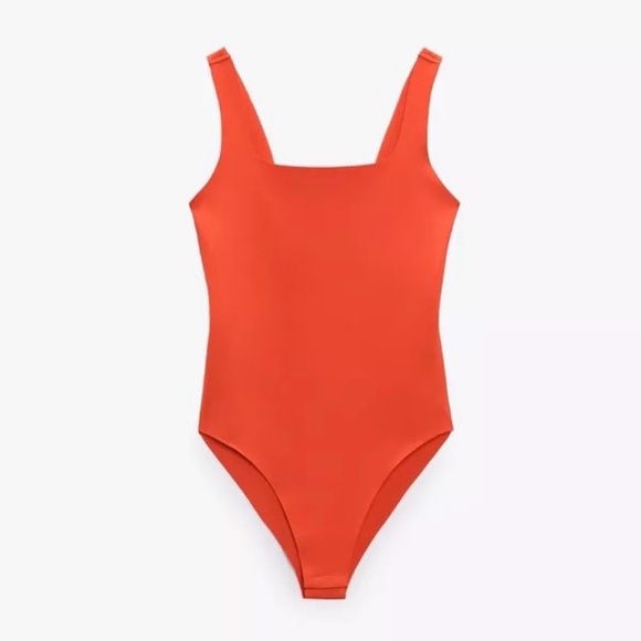 ZARA SQUARE NECK FITTED BODYSUIT - Picture 4 of 6
